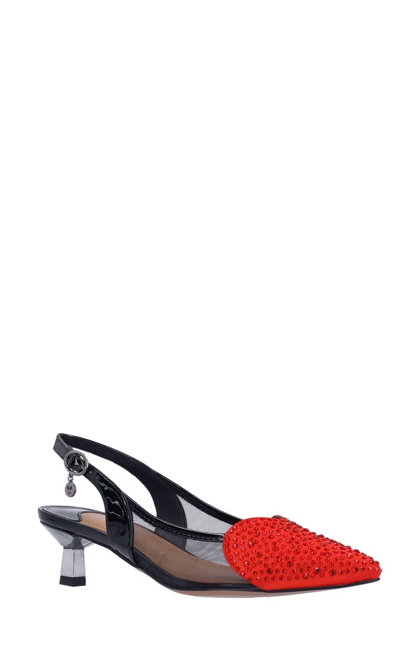 ジェイレニー レディース シューズ ヒール J. Rene Gwyn Slingback Pointed Toe Pump Black/ Red ブラック|ReVida 店
