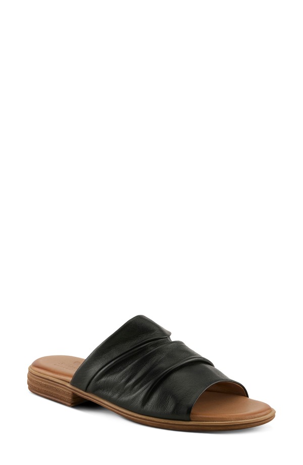 発条足取り レディース シューズ 踵 サンダル Spring Step Jaleel Slide Sandal Black 黒いこと