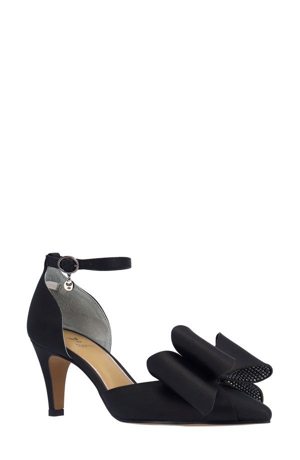 ジェイレニー レディース シューズ 踵 アンクル J. Rene Pammie Pointed Toe Ankle Strapump Black 黒いこと