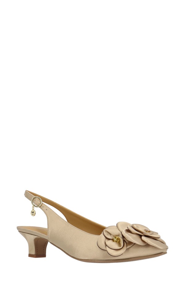 ジェイレニー レディース シューズ 踵 J. Rene Jozey Pointed Toe Slingback Pump Beige ベージュ