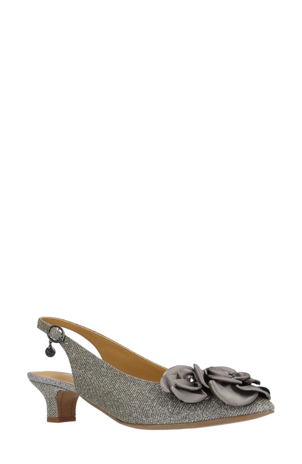 ジェイレニー レディース シューズ 踵 J. Rene Jozey Pointed Toe Slingback Pumpewter ピューター