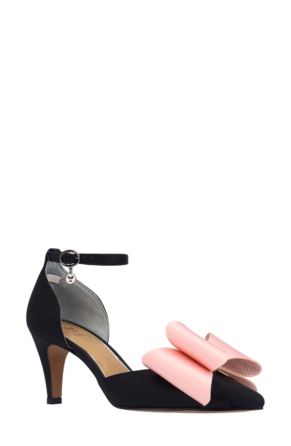 ジェイレニー レディース シューズ 踵 アンクル J. Rene Pammie Ankle Strapointed Toe Pump Black/ Pink 黒いこと