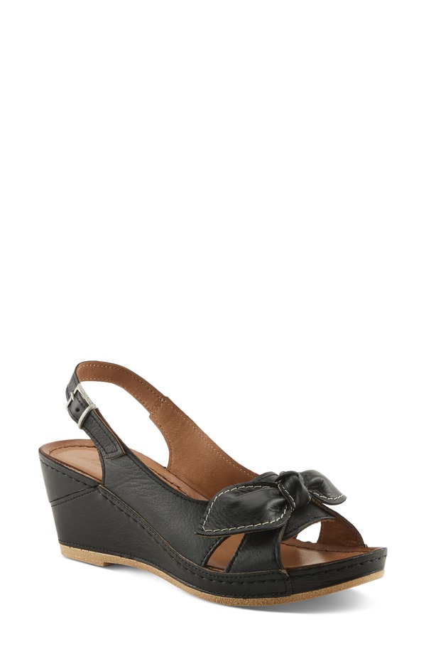 スプリングステップ レディース シューズ サンダル Spring Step Chassidy Wedge Sandal Black ブラック