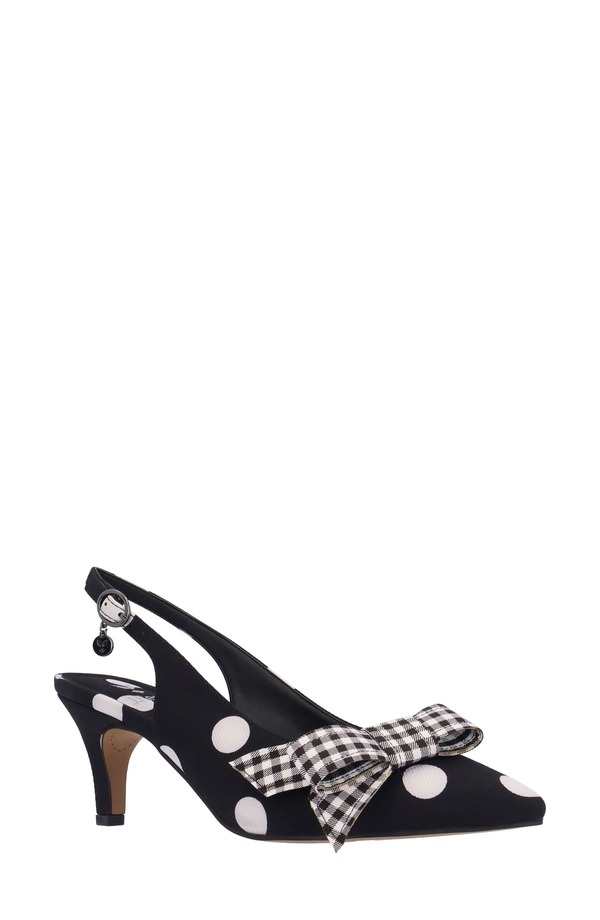 ジェイレニー レディース シューズ 踵 J. Rene Taylin Slingback Pump Black/ White 白いこと