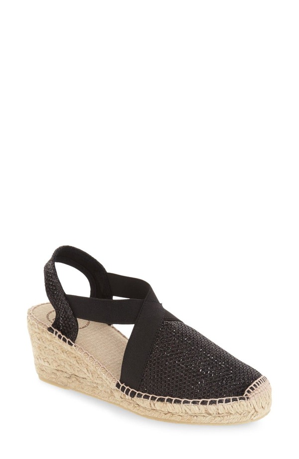 トニーポンズ レディース シューズ サンダル Toni Pons 'Triton' Espadrille Wedge Black Fabric ブラック