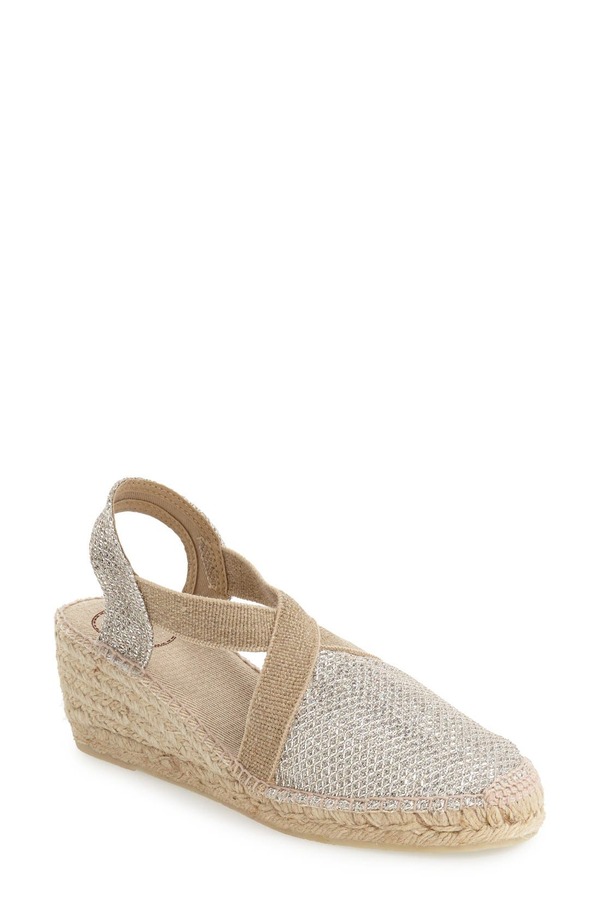 トニーポンズ レディース シューズ サンダル Toni Pons 'Triton' Espadrille Wedge Gold Fabric ゴールド