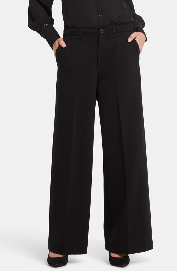 エヌワイディージェイ レディース ボトムス レギンス ワイドレッグ ハイウエスト パンツ ニット NYDJ Whitney High Waist Wide Leg Ponte Knitrousers Black ブラック
