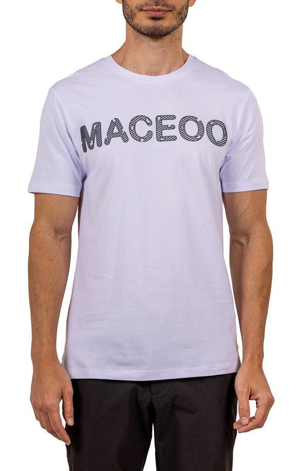 マセオ メンズ トップス Tシャツ コットン ロゴ グラフィック Maceoo Logo Cotton Graphic T-Shirt White ホワイト