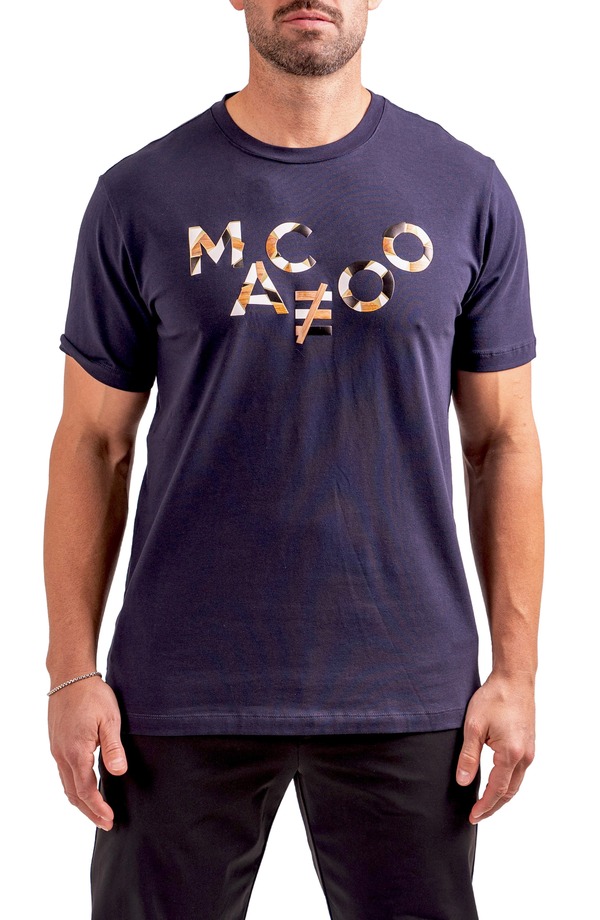 マセオ メンズ トップス Tシャツ ロゴ グラフィック Maceoo Logo Appliqu Graphic T-Shirt Blue ブルー