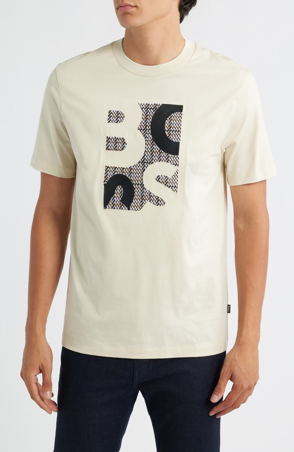 ボス メンズ トップス Tシャツ グラフィック BOSS H-Thompson Graphic T-Shirt Open White ホワイト