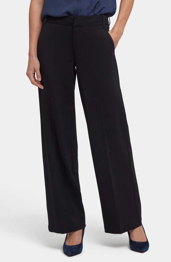 エヌワイディージェイ レディース ボトムス レギンストレート パンツ ニット NYDJ Fiona Ponte Knit Straight Leg Pants Black ブラック