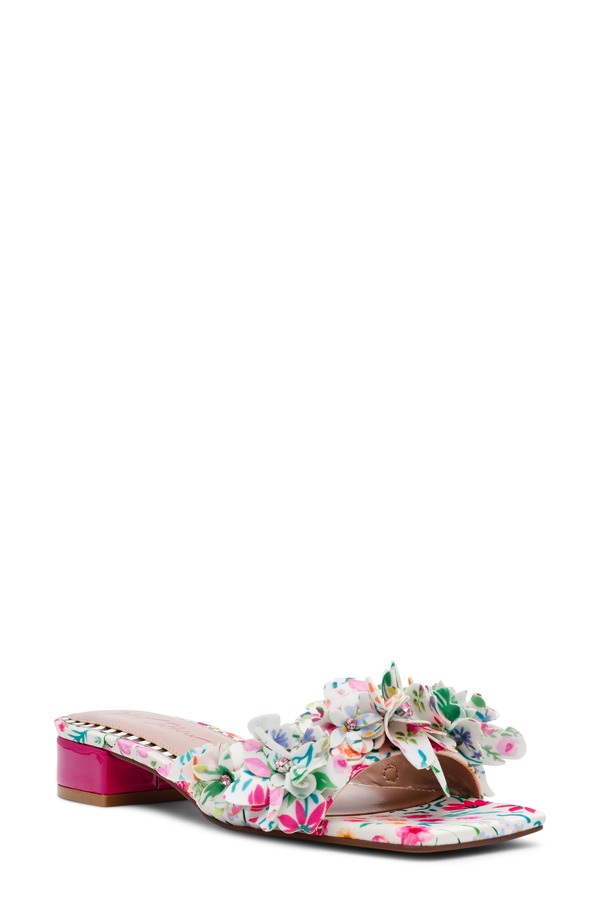 ベッツィジョンソン レディース シューズ 踵 サンダル Betsey Johnson Glorria Slide Sandal Natural Floral Multi マルチ色つや