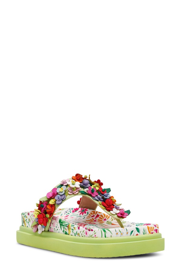 ベッツィジョンソン レディース シューズ サンダル プラットフォーム Betsey Johnson Kammeron Platform Flip Flop Natural Floral Multi マルチカラー