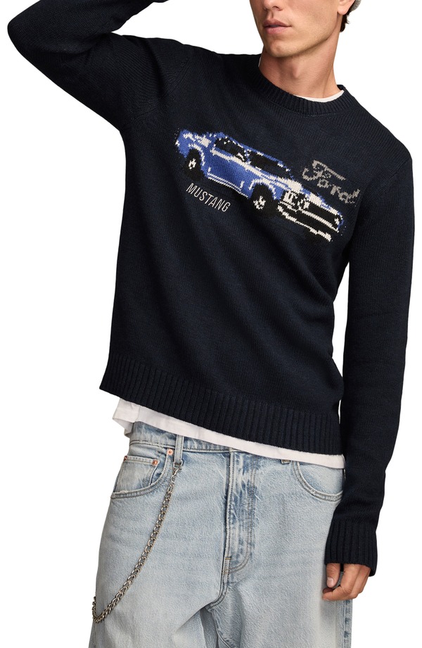 ラッキーブランド メンズ アウター パーカー・スウェット セーター コットン Lucky Brand Mustang Cotton Blend Sweater Cadet Navy ネイビー