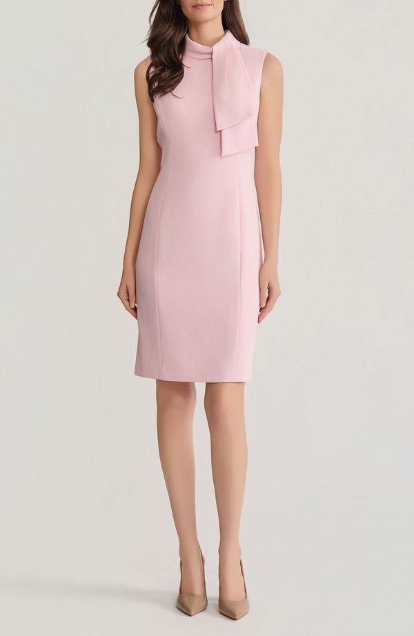 カスパール レディース トップス ワンピース ノースリーブ KASPER Neck Tie Sleevelessheath Dress Tutu Pink ピンク