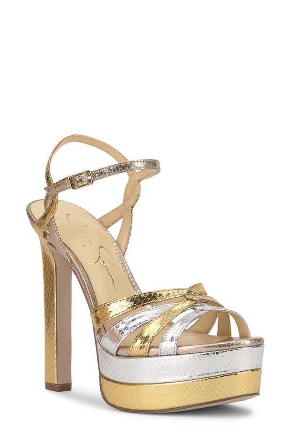 ジェシカシンプソン レディース シューズ 踵 プラットホーム サンダル アンクル Jessica Simpson Itzari Ankle Straplatform Sandal Gold ゴールド