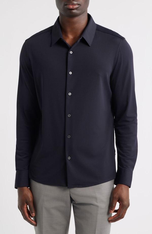 七つ金剛石 メンズ トップス プルオーバー 編み物 7 Diamonds Aldridge Knit Button-Up Shirt Midnight カジュアルシャツ-トップス-メンズファッション