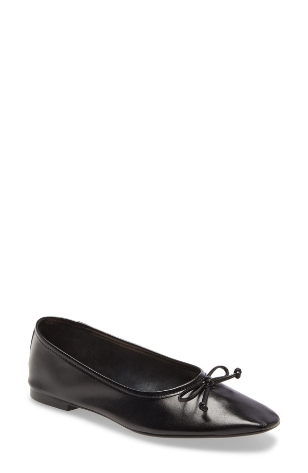 シュッツ レディース シューズ パンプス Schutz Arissa Square Toe Ballet Flat Black Leather ブラック｜ReVida 店