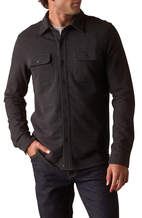 ノーマルブランド メンズ トップス シャツ ニット The Normal Brand Textured Knit Long Sleeve Button-Up Shirt Phantom