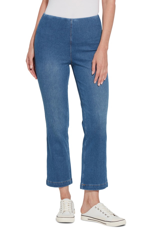 リジー レディース ボトムス デニムパンツ ブーツカット アンクル ブーツ ジーンズ 'Lyssentials Pull-On Baby Bootcut Ankle Jeans Midwash｜ReVida 店