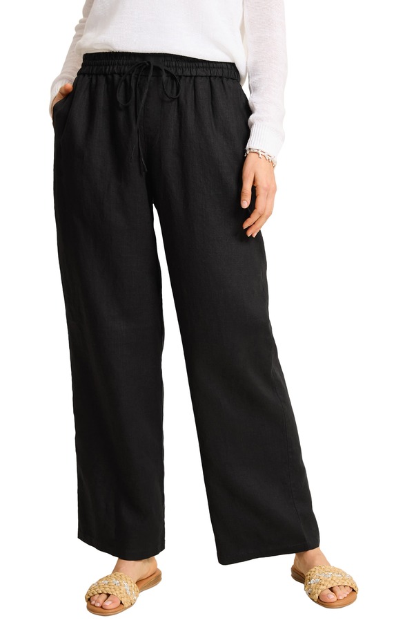 トッミーバハマ レディース ボトムス レギンス パンツ リネン Tommy Bahama Two Palms Easy Linen Drawstring Pants Black ブラック|詳細画像