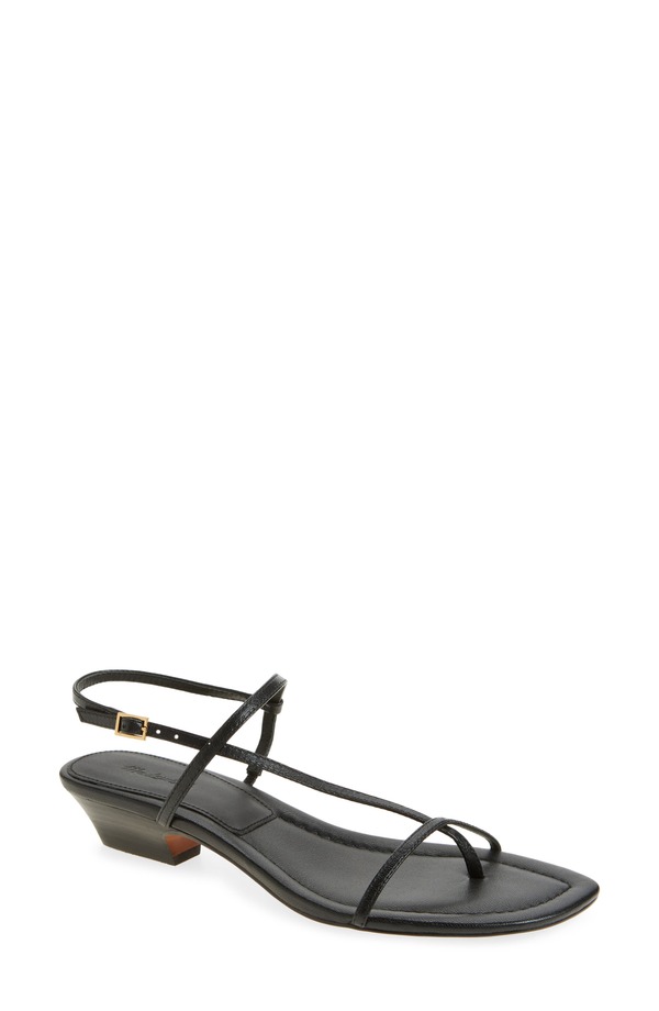 メイドウェル レディース シューズ サンダル アシンメトリー Madewell The Maycie Asymmetric T-Strap Sandal True Black ブラック