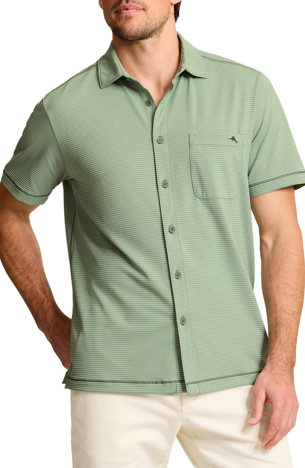 トッミーバハマ メンズ トップス シャツ Tommy Bahama Costa Wave Short Sleeve Button-Up Shirt Dusty Sage セージ