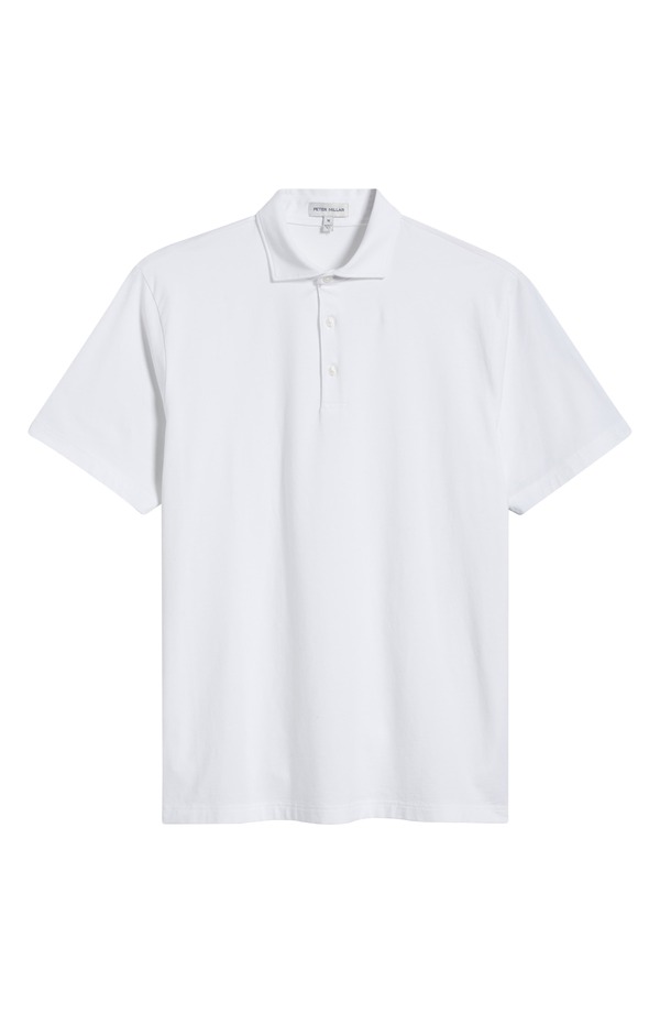 ピーター・ミラー メンズ トップス ポロシャツ リラックスフィット コットン Peter Millar Crown Relaxed Fit Cotton Polo White ホワイト