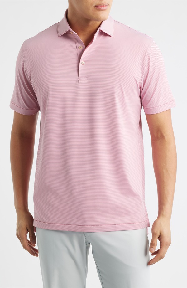 ピーター・ミラー メンズ トップス ポロシャツ Peter Millar Jubilee Striperformance Golf Polo Chili Red レッド
