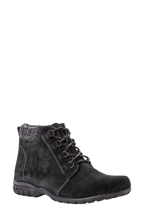 プロプト レディース シューズ ブーツ・レインブーツ Propt Delaney Wateresistant Bootie Black Suede 黒いこと