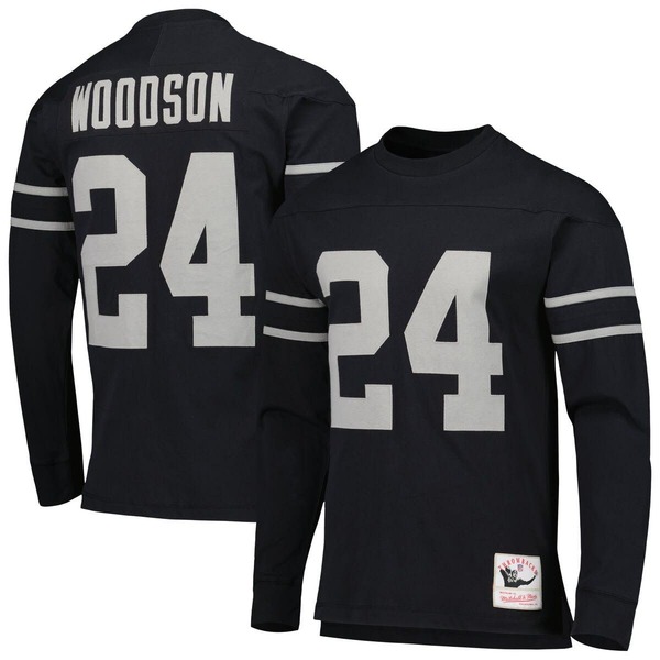 ミッチェル\u0026ネス メンズ トップス Tシャツ Men Mitchell \u0026 Ness Charles Woodson Black Oakland Raiders Retired Player Name \u0026 Number Long Sleeve Top Black ブラック