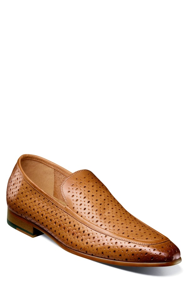 ステイシーアダムス メンズ シューズ ローファー Stacy Adams Winden Perforated Loafer Natural｜ReVida 店