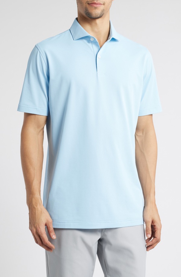 ピーター・ミラー メンズ トップス ポロシャツ メッシュ Peter Millar Soul Solid Performance Mesh Golf Polo Blue Frost ブルー