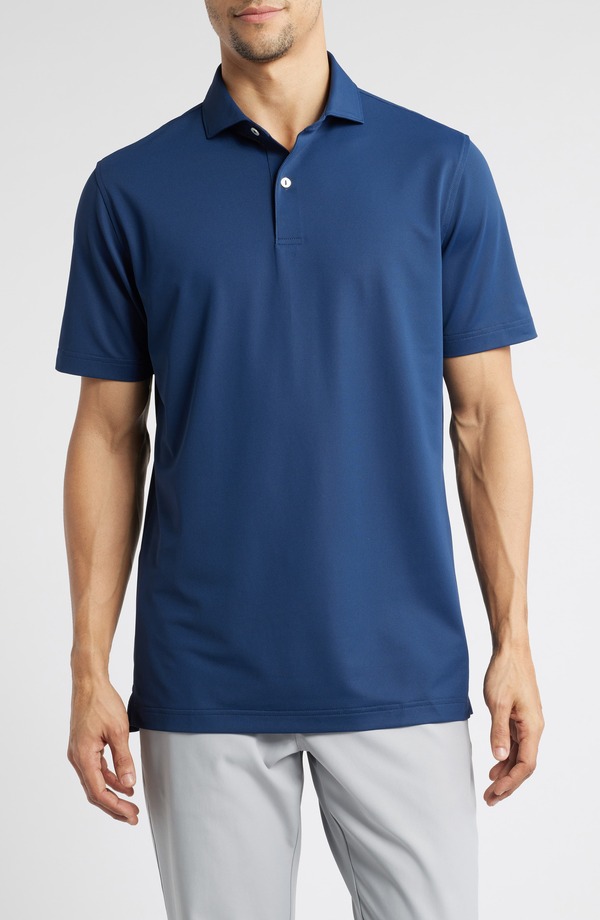 ピーター・ミラー メンズ トップス ポロシャツ メッシュ Peter Millar Soul Solid Performance Mesh Golf Polo Navy ネイビー