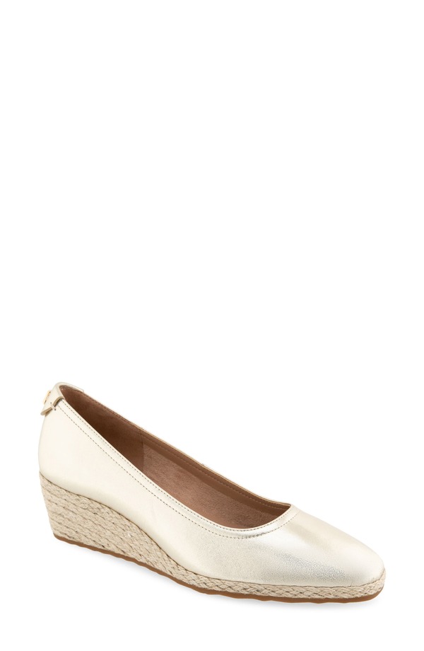 エアロソールズ レディース シューズ 踵 Aerosoles Roma Wedge Pump Soft Gold Leather ゴールド