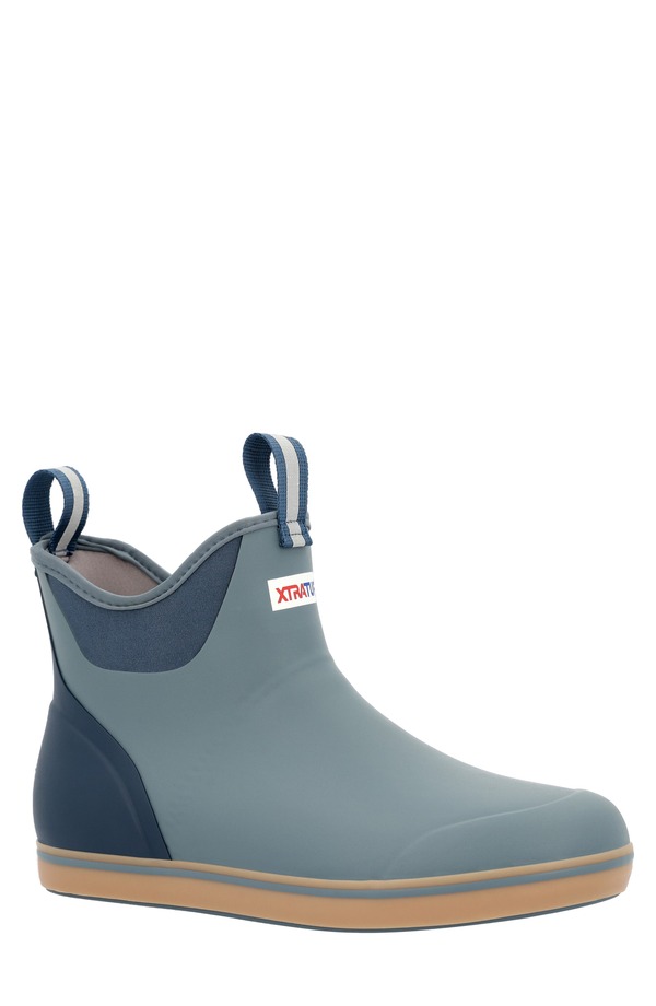 エクストラタフ メンズ シューズ ブーツ・レインブーツ アンクル XTRATUF 6-Inch Ankle Deck Boot Stormy Blue ブルー｜ReVida 店
