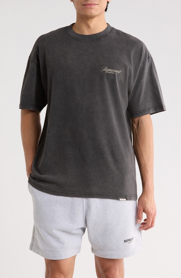 リプレゼント メンズ トップス Tシャツ グラフィック Represent Owners' Club Script Graphic T-Shirt Vintage Grey グレー｜ReVida 店