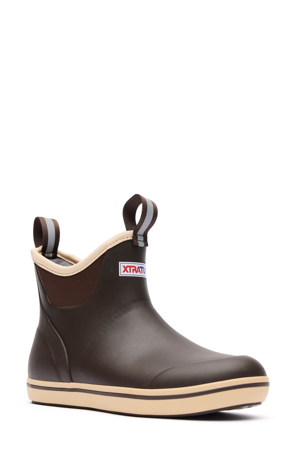 エクストラタフ レディース シューズ ブーツ・レインブーツ アンクル XTRATUF Waterproof Ankle Deck Boot Brown 赤銅色