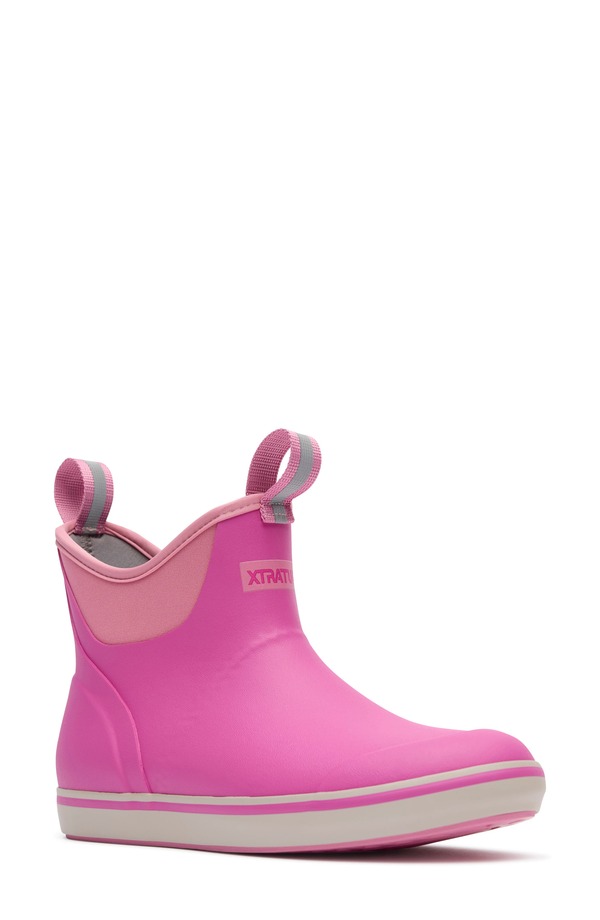 エクストラタフ レディース シューズ ブーツ・レインブーツ アンクル XTRATUF Waterproof Ankle Deck Boot Rose Violet 相撲取り草