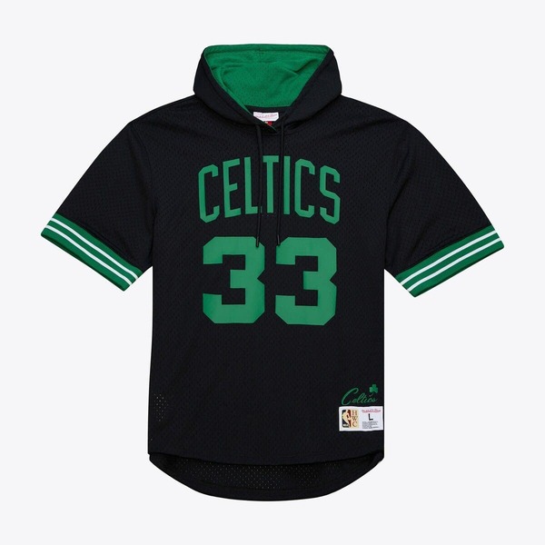 ミッチェル\u0026ネス メンズ アウター パーカー・スウェット メッシュ Men\u0027s Mitchell \u0026 Ness Larry Bird Black Boston Celtics Mesh Name \u0026 Number Short Sleeve Hoodie Black 黒いこと