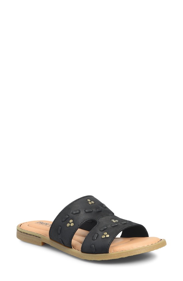 バーン レディース シューズ サンダル Brn Benita Slide Sandal Black Nubuck ブラック