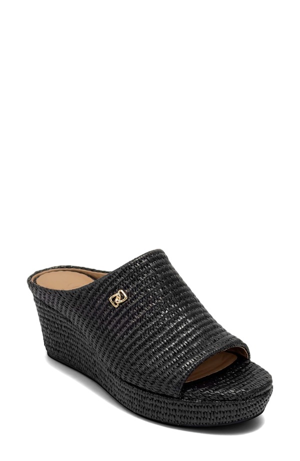 エアロソールズ レディース シューズ 踵 サンダル Aerosoles Cafe Woven Wedge Sandal Black 黒いこと