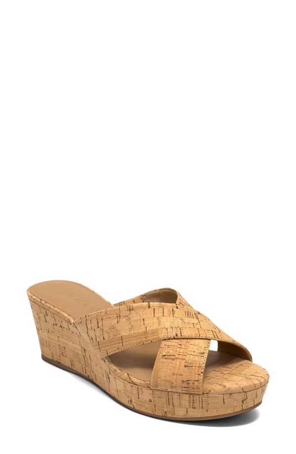 エアロソールズ レディース シューズ 踵 プラットホーム サンダル Aerosoles Cruis Platform Wedge Sandal Natural