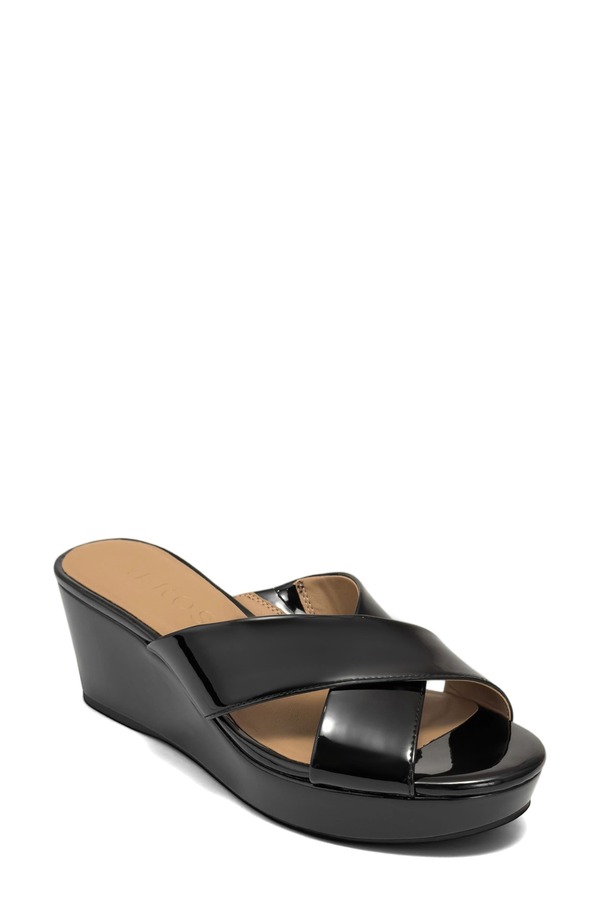 エアロソールズ レディース シューズ 踵 プラットホーム サンダル Aerosoles Cruis Platform Wedge Sandal Black 黒いこと