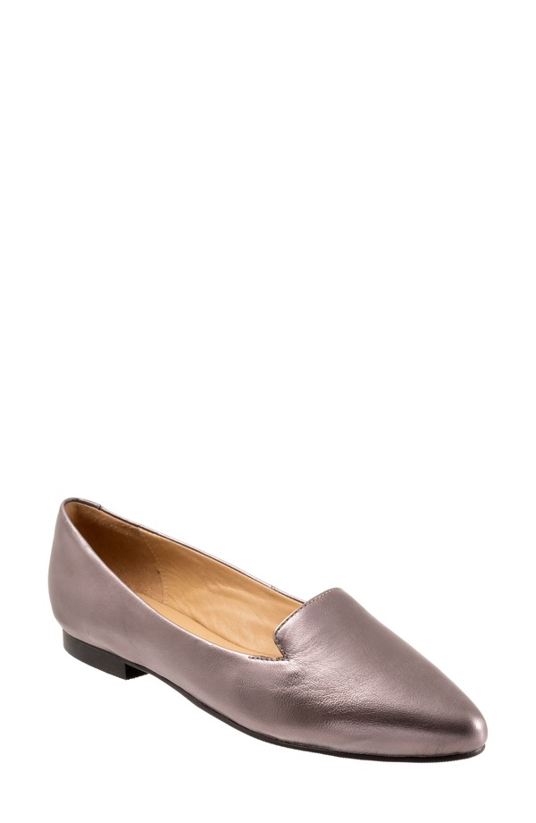トロッターズ レディース シューズ スリッポン・ローファー Trotters Harlowe Pointed Toe Loafer Pewter ピューター レディース靴-ローファー-靴