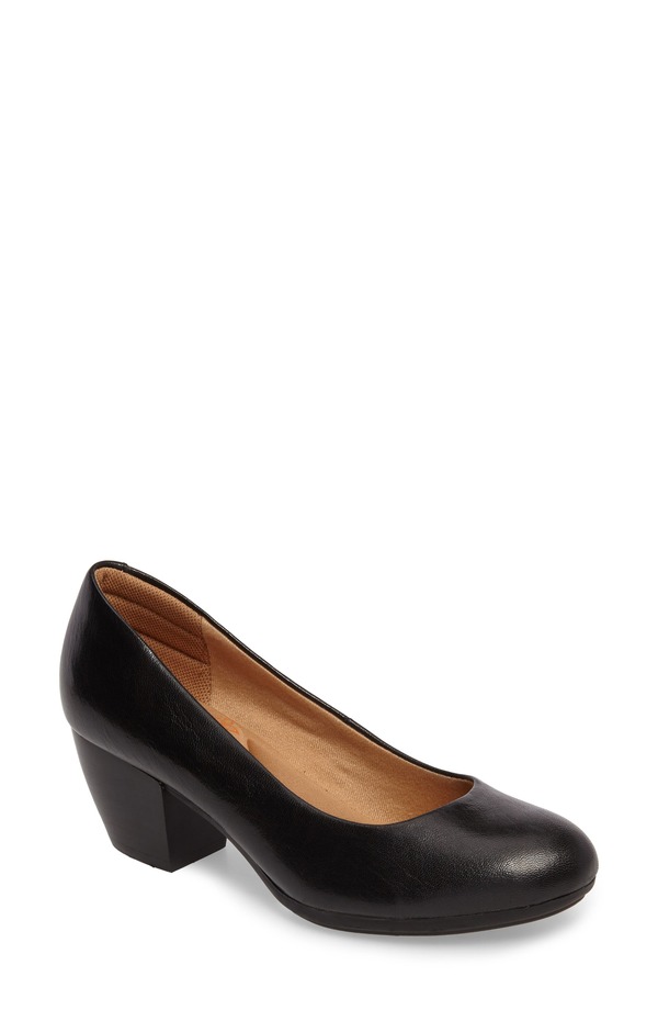 コンフォーティバ レディース シューズ 踵 Comfortivamora Pump Black Leather 黒いこと