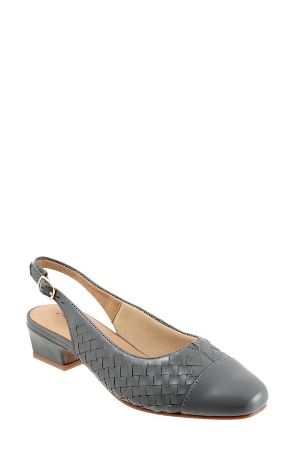 トロッターズ レディース シューズ 踵 Trotters Dea Woven Slingback Pump Mid Grey 薄墨色