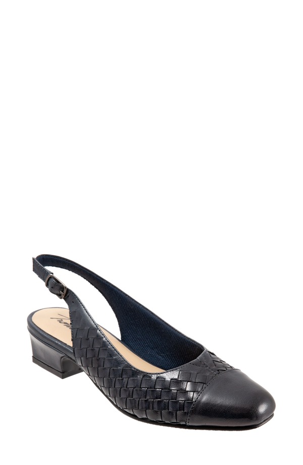 トロッターズ レディース シューズ ヒール Trotters Dea Woven Slingback Pump Navy ネイビー
