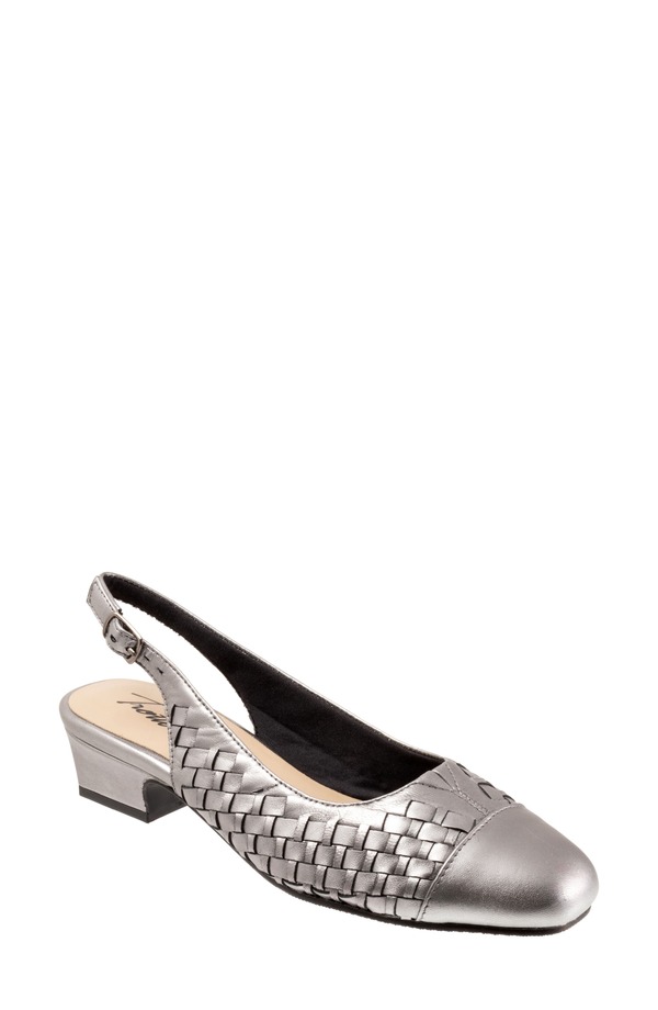 トロッターズ レディース シューズ 踵 Trotters Dea Woven Slingback Pumpewter ピューター