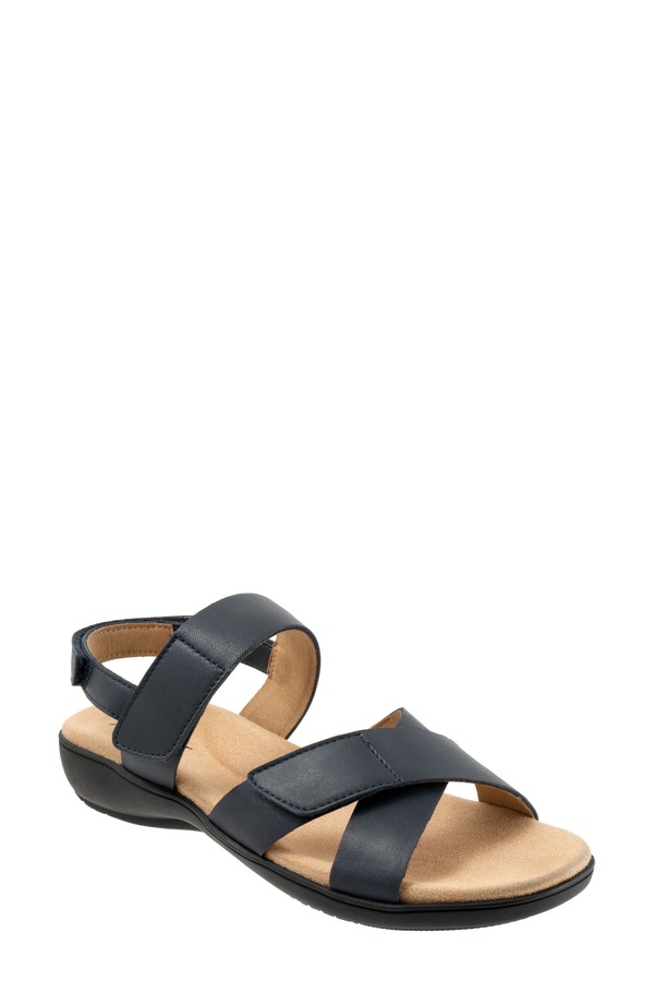 トロッターズ レディース シューズ 踵 サンダル Trotters River Slingback Sandal Navy 米国海軍